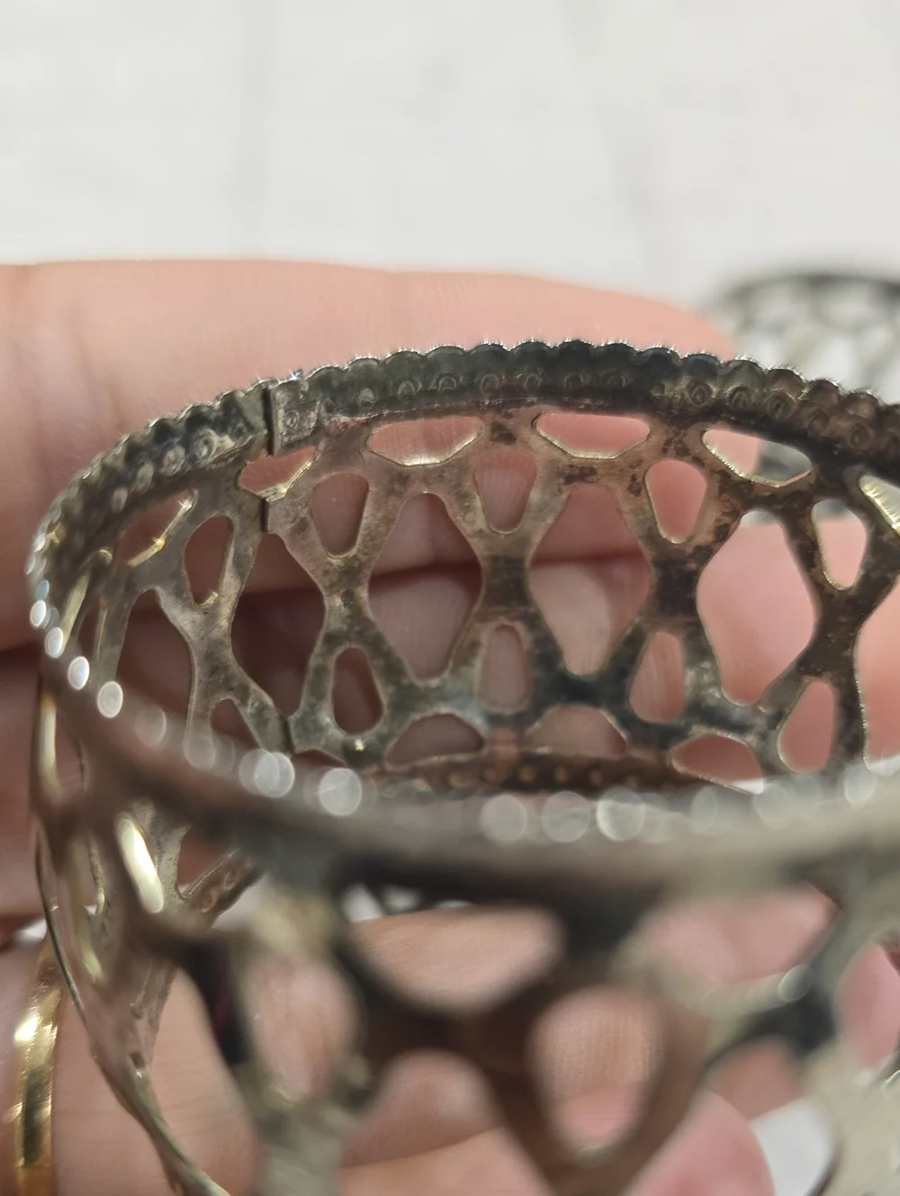 Vintage Set of 4 Silver Plate Filigree Napkin Ring Holders